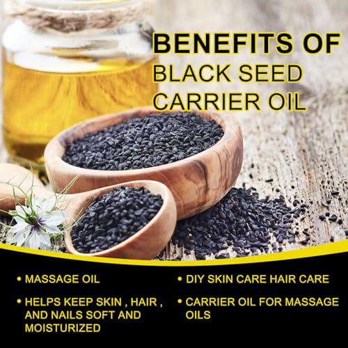 2 Pack Black Seed Oil, Organic Cold Pressed Unrefined Black Seed Oil, Pure Natural Black