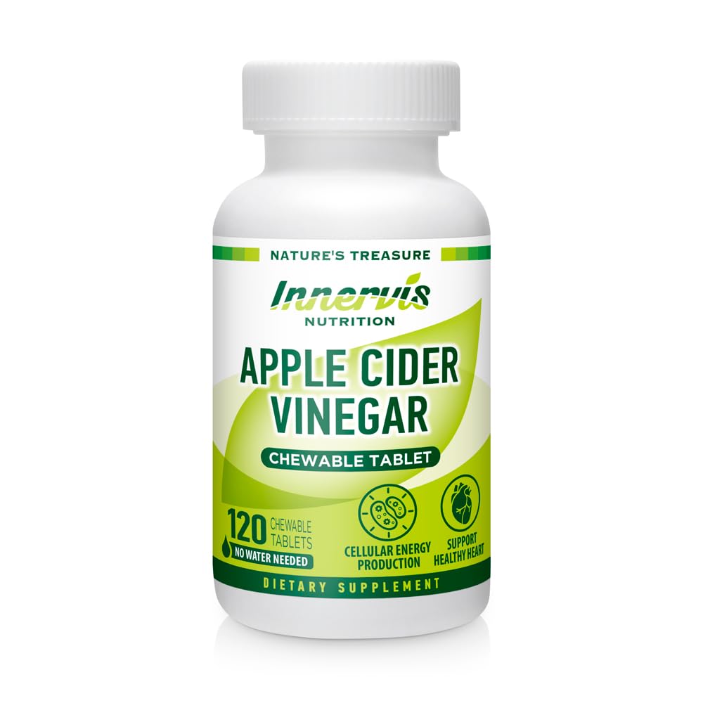 INNERVISNUTRITION Apple Cider Vinegar 120 Chewable Tablets Healthy Heart Immune
