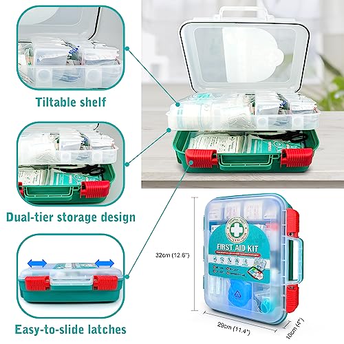 General Medi 420 Pieces Professional First Aid Kit - HardCase First Aid Box - Contains