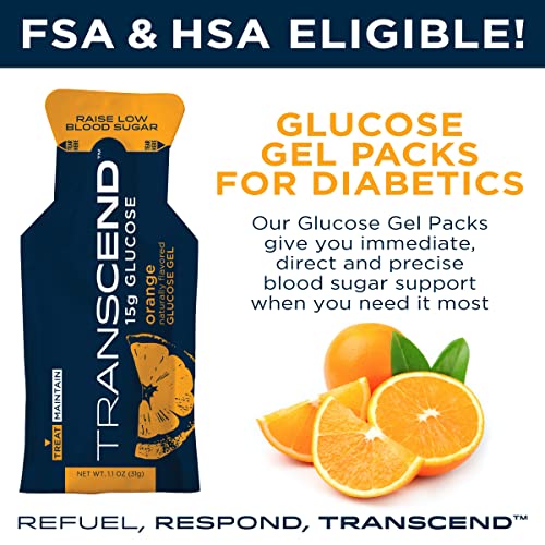 Transcend Glucose Gel Packs - Orange, 30 Pack (1.1oz each) - FSA/HSA