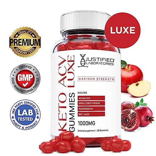 Justified Laboratories Luxe Keto ACV Gummies 1000MG with Pomegranate Juice Beet Root