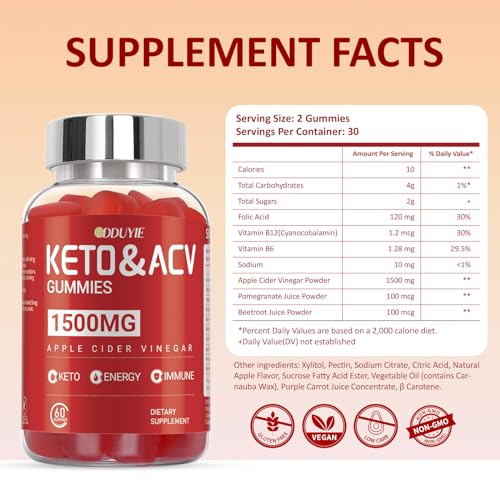 DDUYIE Keto ACV Gummies Advanced Weight Loss - 1500mg Keto ACV Gummies