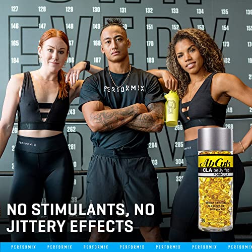 Ab Cuts CLA Belly Fat Formula - 80 Easy-to-Swallow Softgels - Omega 3 Fish Oil, Flaxseed AbCuts