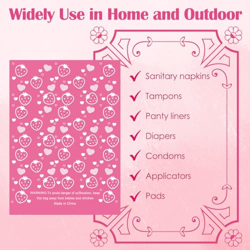 150Pcs Sanitary Napkin Disposal Bags, Luxiv Pink Disposable Sanitary Bag Personal Care Disposal Bags