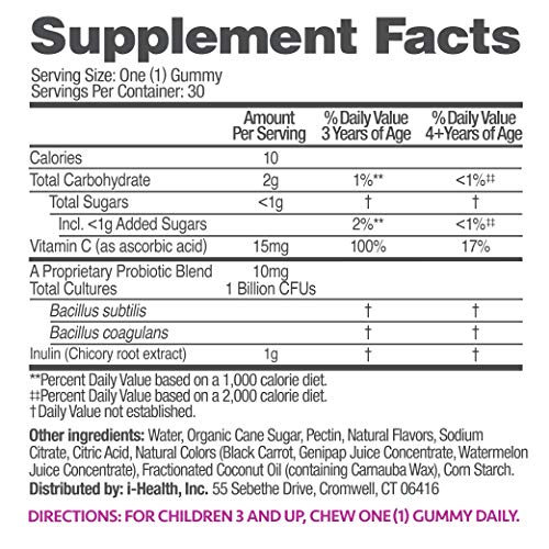 up4 Kids Probiotic Gummies, Digestive and Immune Support with Prebiotics and Vitamin C