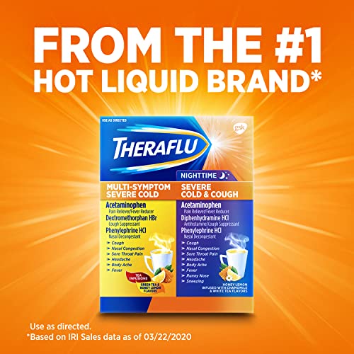 Theraflu Combo Daytime and Nighttime Severe Cold Relief Powder, Honey
