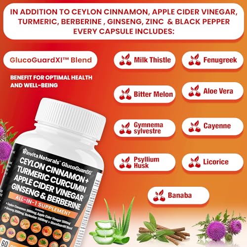 Ceylon Cinnamon 3000mg Apple Cider Vinegar 3000mg Turmeric 2000mg Panax Ginseng