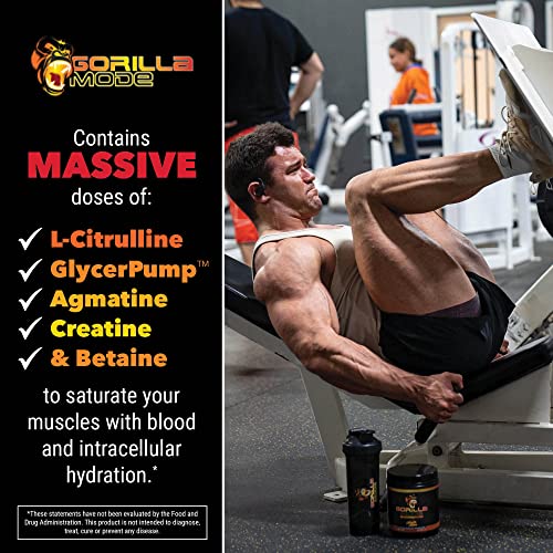 Gorilla Mode Pre Workout - Massive Pumps · Laser Focus · Energy · Power - L-Citrulline