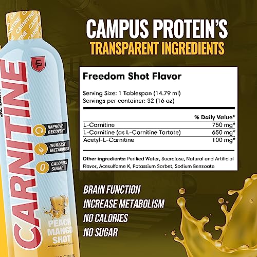Campus Protein - Carnitine Liquid Supplement, Weight Loss Aid for Natural Energy