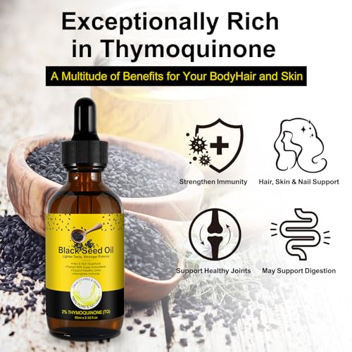 2 Pack Black Seed Oil, Organic Cold Pressed Unrefined Black Seed Oil, Pure Natural Black