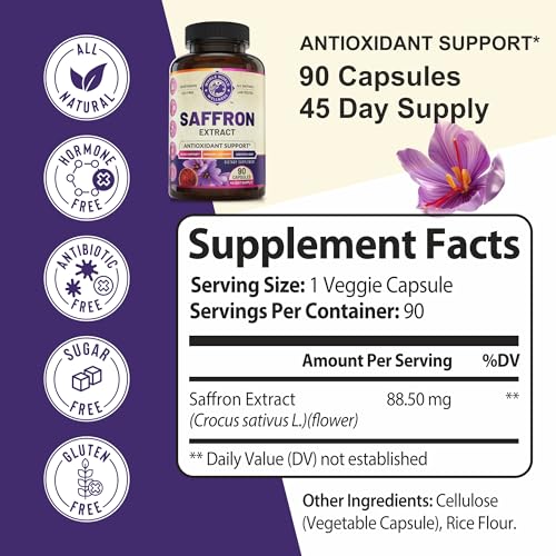 100% Pure Saffron Extract - Metabolism Booster & Natural Appetite Suppressant for Weight Loss