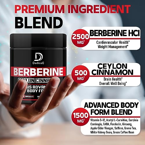 DEDICAD 13in1 Berberine Supplement - 4500mg for Weight Management, Heart & Immune