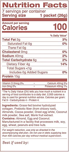 Dr. Kellyann Keto Chocolate Almond Shakes - 100% Grass Fed Collagen Protein by Bone