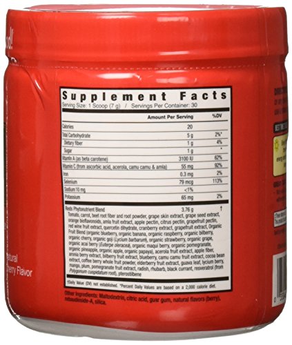 Garden Greens Super Reds Energizing Polyphenol Superfoods, Antioxidants, Powder Drink