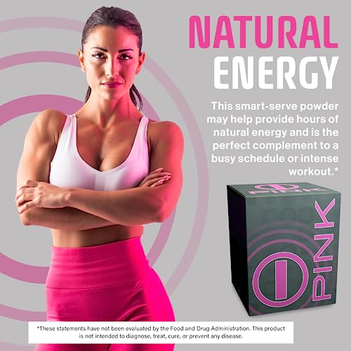 Energy Drink Powder, bHIP Pink for Women 30 Drink Mix Packets. Energy Supplements