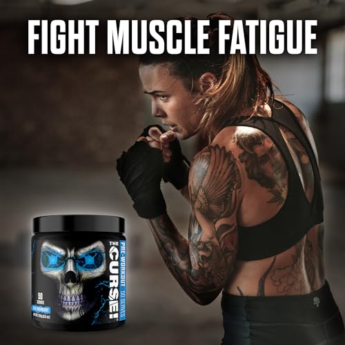 JNX SPORTS The Curse! Pre Workout Powder - Blue Raspberry 50 Servings | Preworkout