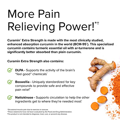 Terry Naturally Curamin Extra Strength - 120 Tablets - Non-Addictive Pain Relief Supplemen