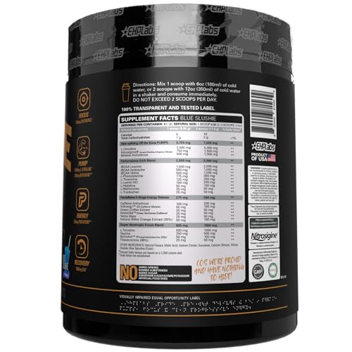 EHP Labs Pride Pre Workout Powder Energy Supplement - Sugar Free Preworkout for Men