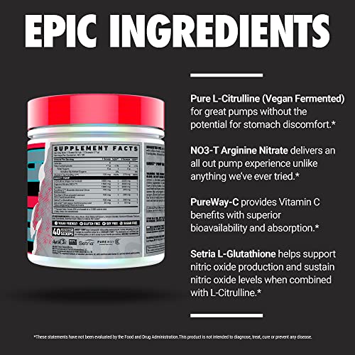 GHOST Pump Nitric Oxide Powder, Peach - 40 Servings - Sugar-Free & Stim-Free Pre