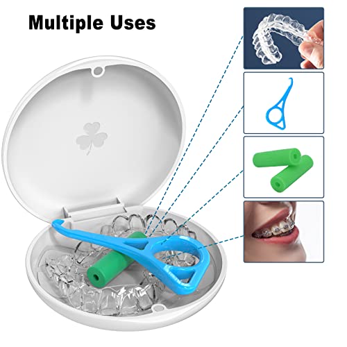 BVN 2 Pcs Retainer Case, Slim Braces Case, Denture Case, Mouth Guard Case, Teeth Aligner Case