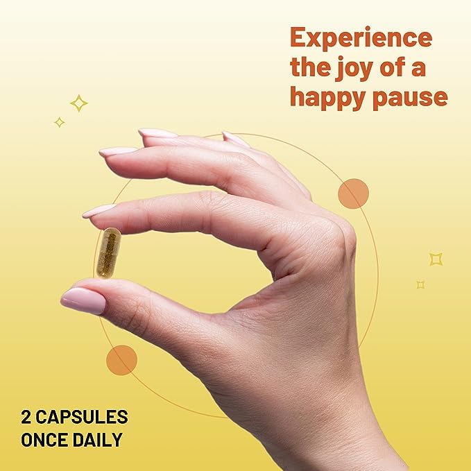 Happy Pause Capsules, Menopause Supplements for Women, Natural Support for Hot Flashes, Hormone