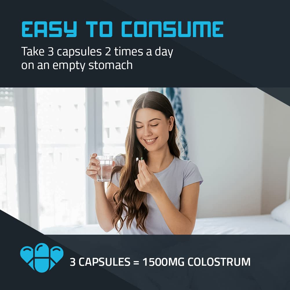 TBR Labs Pure Bovine Colostrum 180 Capsules - Antibiotic and Hormone Free - USA Source