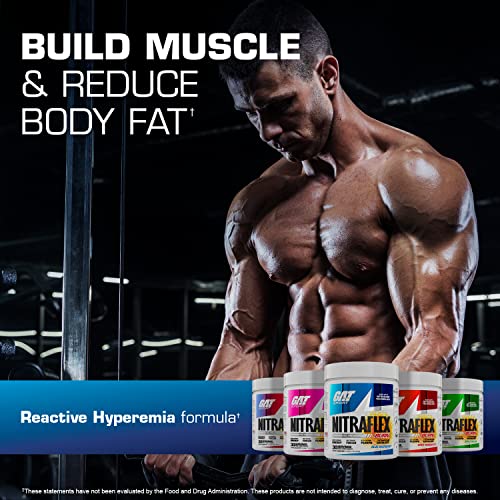 GAT SPORT NITRAFLEX Burn, Pre Workout Thermogenic Powder, Apple Melon, 30 Servings