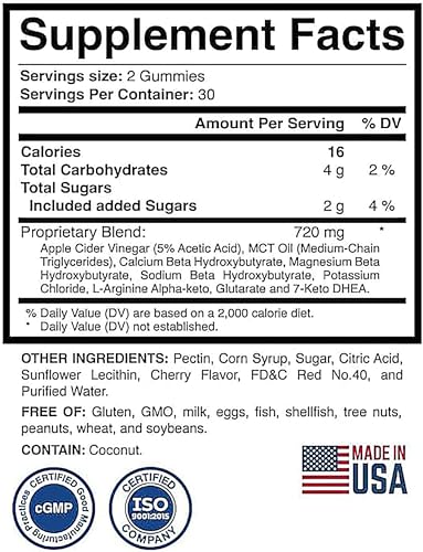 60 Counts Keto ACV Gummies Advanced Formula - Diet Gummies for Women & Men Sukol