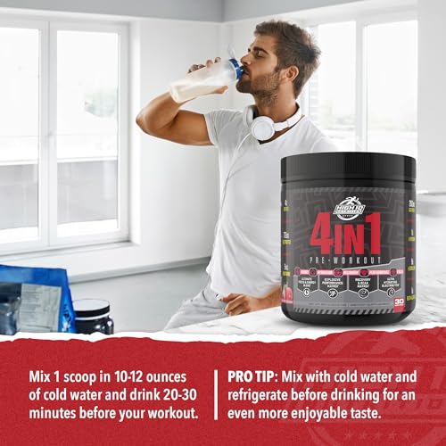 High IQ Nutrition 4 in 1 Lychee Flavored Pre Workout Powder 200mg Caffeine | Energy, Focus, Endurance, Electrolytes, Amino Acids, Beta-Alanine, & BCAAs | Men & Women | 30 Servings | 1.3 lbs.