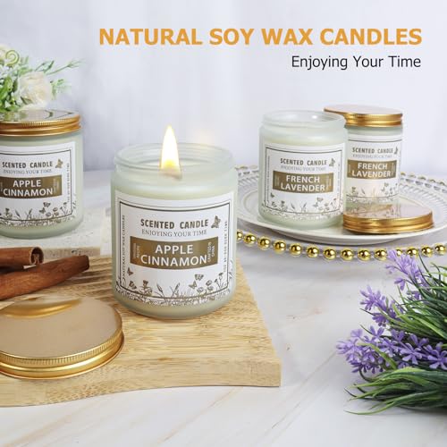 4 Pack Candles for Home Scented, Lavender & Cinnamon Candles Gifts for Women, 28 oz 200H Long zsaltt