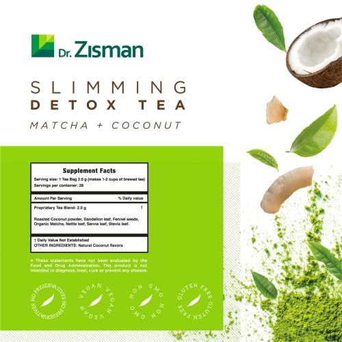 Dr. Zisman ZT Slimming - Matcha-Coconut Detox Blend, Weight Loss Tea with Antioxidant Effects