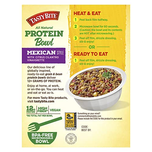 TASTY BITE Mexican Protein Bowl, 8.8 Ounce, Pack of 6, Ready to Eat, Microwaveable