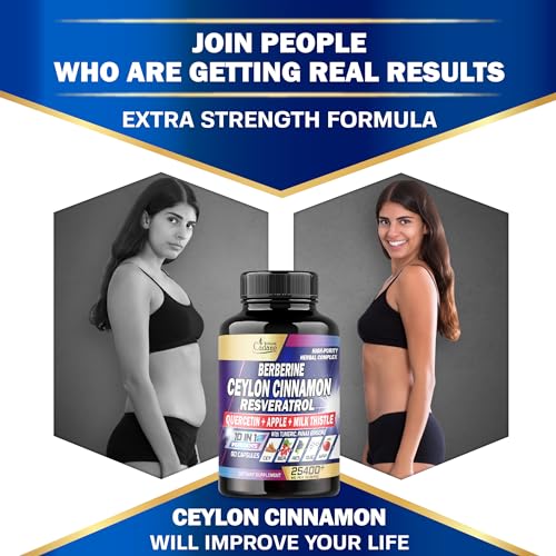 Ceylon Cinnamon 15000mg Berberine 3000mg Quercetin 2000mg Supplement - Support
