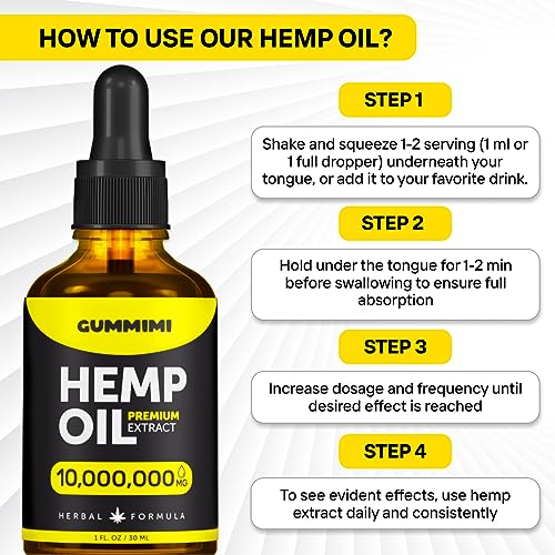 GummiMi Оrganic Hеmp Oil 10 000 000 mg - Natural Drops - Rich in Vitamins B, C, E