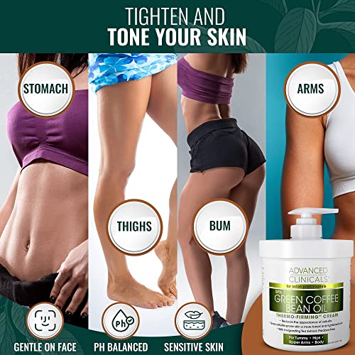 Advanced Clinicals Retinol Body Cream + Green Coffee Bean Oil Slim & Tighten Body Lotion
