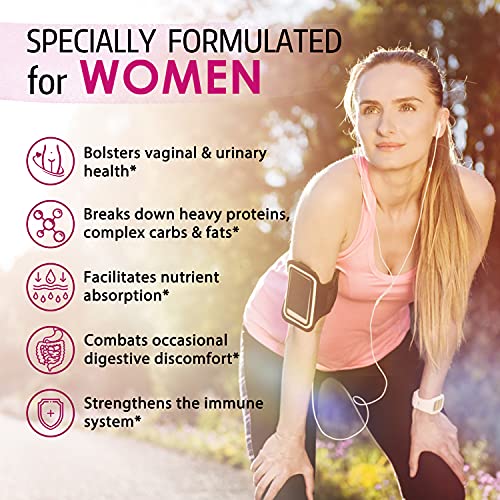 Bonawell Probiotics for Women 100B, with Organic Prebiotic, Cranberry for Feminine Health