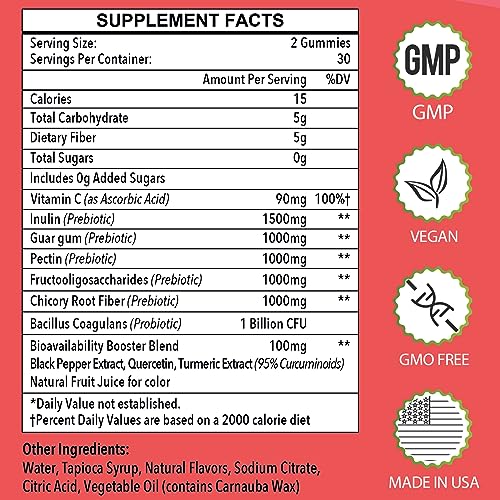 Fiber Gummies for Adults-Probiotic & Prebiotic Fiber Gummies for Men & Women
