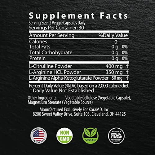 KaraMD Boost NXT | Nitric Oxide Booster Supplement | Natural L-Citrulline & L-Arginine Amino Acids | Improve Energy, Muscle Building & Performance | Non-GMO, Gluten Free & Vegan Friendly (30 Servings)
