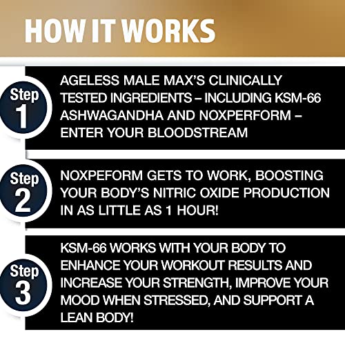 Ageless Male Max Chewable Nitric Oxide Booster Supplement for Men – High Potency