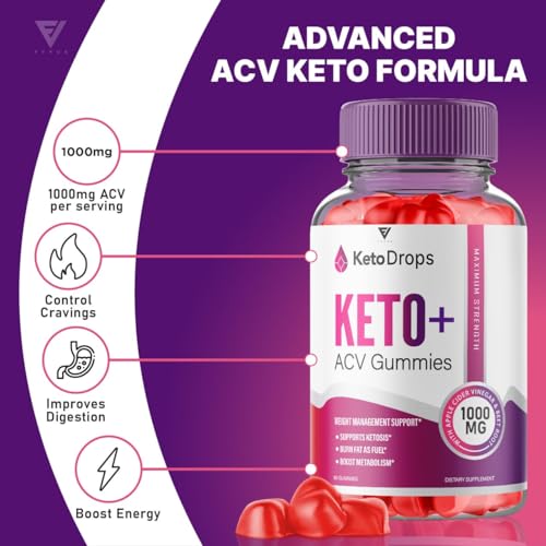 (5 Pack) Keto Drops ACV Gummies, Ketodrops Keto ACV Gummies Advanced Weight Loss