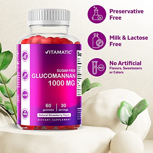 Vitamatic Sugar Free Glucomannan Gummies (Amorphophallus Konjac Root) - 1000mg per