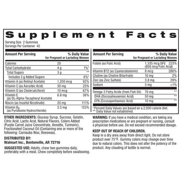IKJ Prenatal Multivitamin Gummies with DHA and Folic Acid, 90 Count