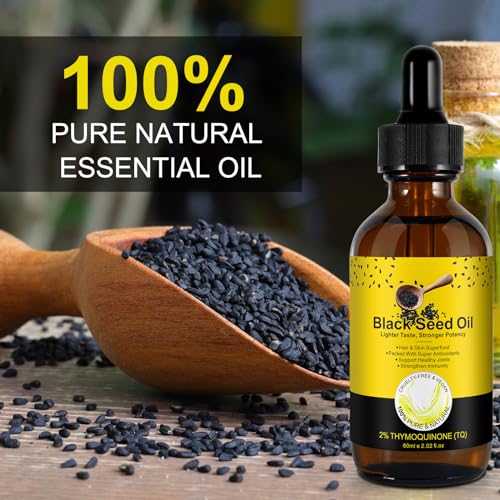 2 Pack Black Seed Oil, Organic Cold Pressed Unrefined Black Seed Oil, Pure Natural Black