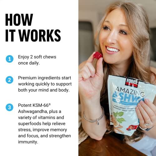 Force Factor Amazing Ashwa for Stress Relief, Memory, Focus, and Immune Support Health