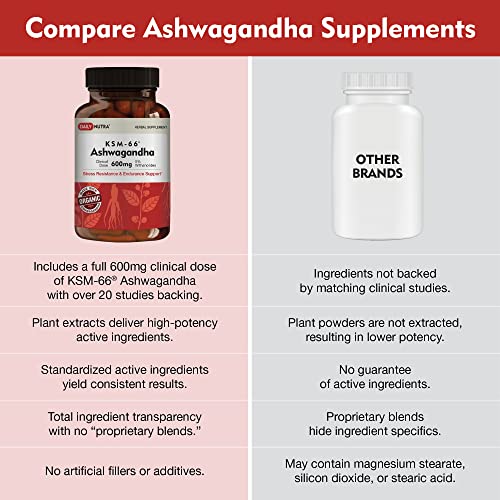 DailyNutra KSM-66 Ashwagandha 600mg Organic Root Extract - High Potency Supplement