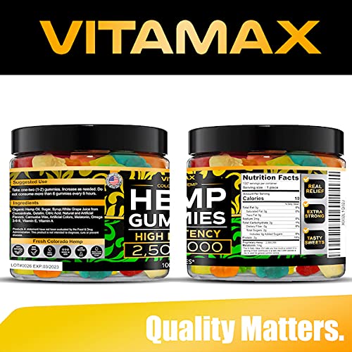 Vitamax Hemp Gummies - Great for Peace & Relaxation - 2,500,000 - Natural Fruit Flavors