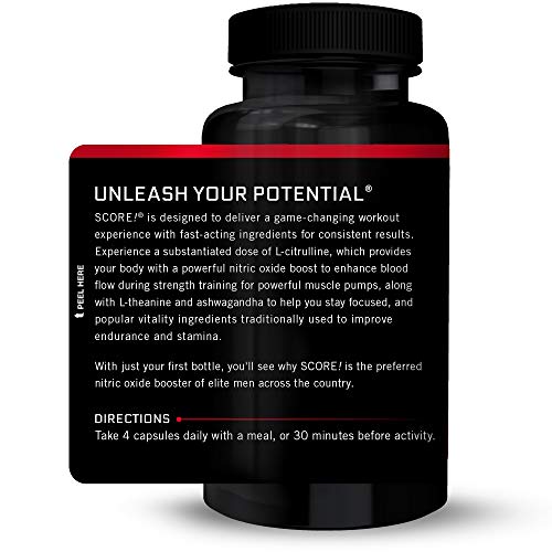 FORCE FACTOR Score!, 2-Pack, Nitric Oxide Supplement for Men, Nitric Oxide Booster with L-Citrulline and Tribulus terrestris to Improve Blood Flow and Enhance Performance, 152 Capsules