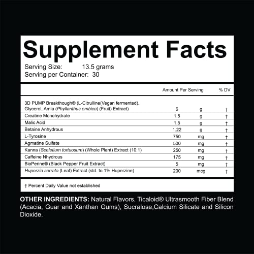 Hyfuel Nutrition Zeus Pump Pre Workout - Pump Focus Energy Power - 3D Pump Breakthrough