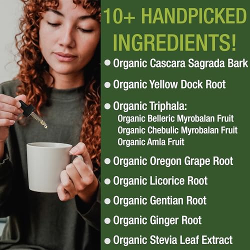 USDA Organic Colon Cleanse Liquid Drops. Vegan, Kosher Colon Cleanser & Detox Supplement