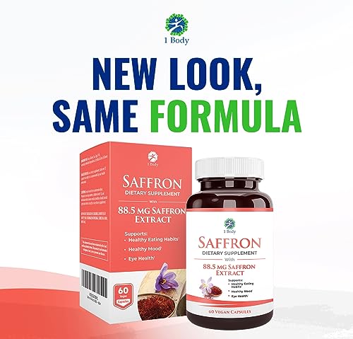 1 Body Saffron Extract 8825 – Antioxidant & Mood Support Saffron Supplement